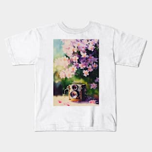 Watercolor vintage camera Kids T-Shirt